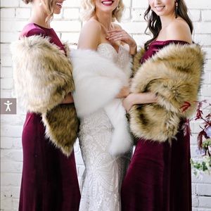 Revelry Faux Fur Shrug  in Chestnut